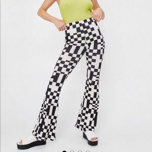 Nasty Gal Abstract Checkerboard Pants